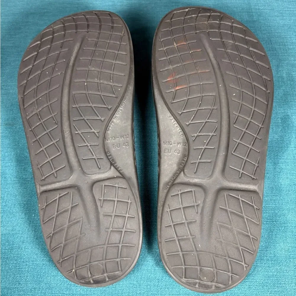 OOFOS OOriginal Recovery Sandals Flip Flops Comfort Black Size 10 Men